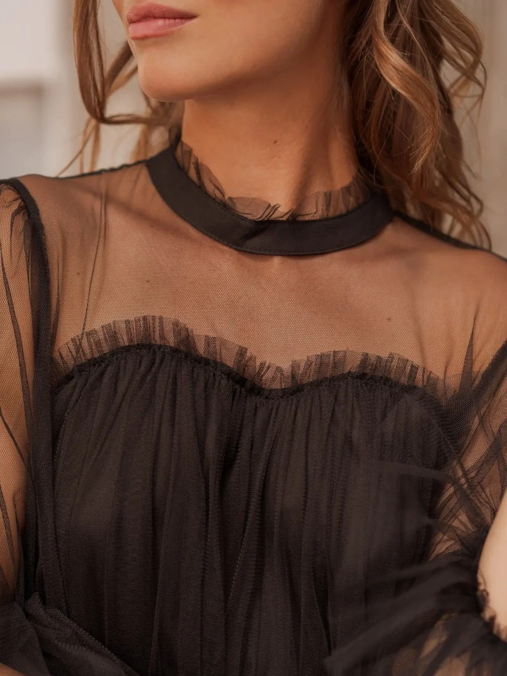 Bardot Tulle Mini Dress - Image 8